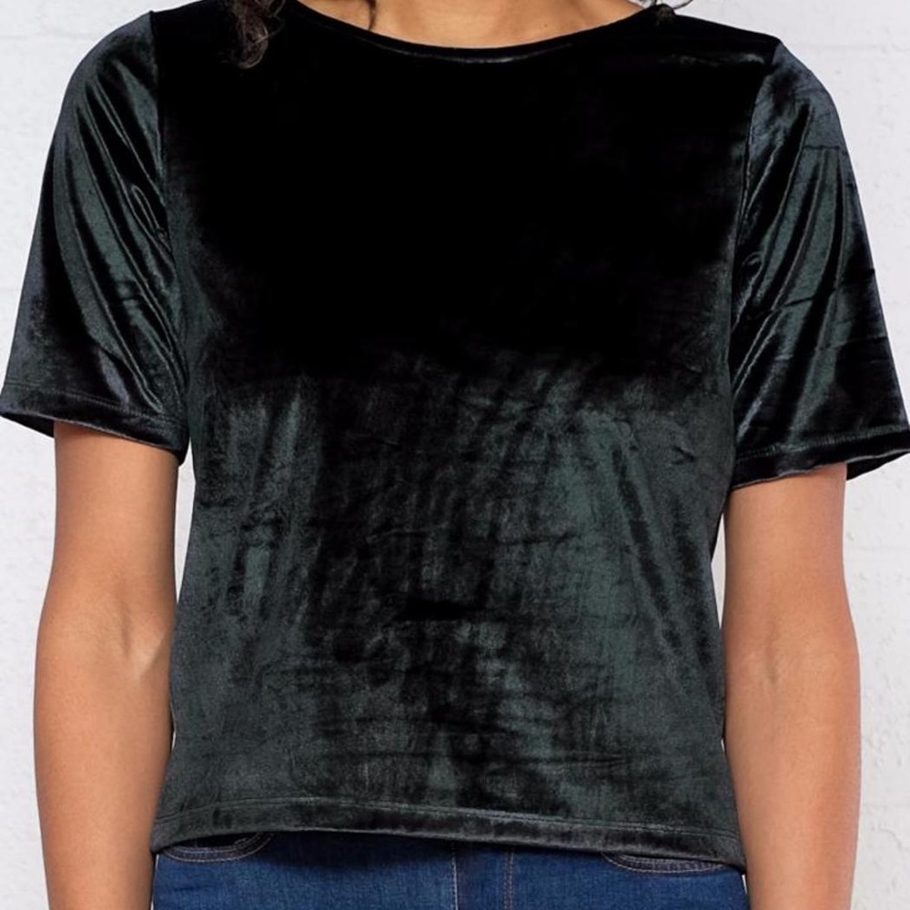 ❌SOLD❌ JACQUELINE de YONG Crushed Velvet Crop - Picture 9 of 11